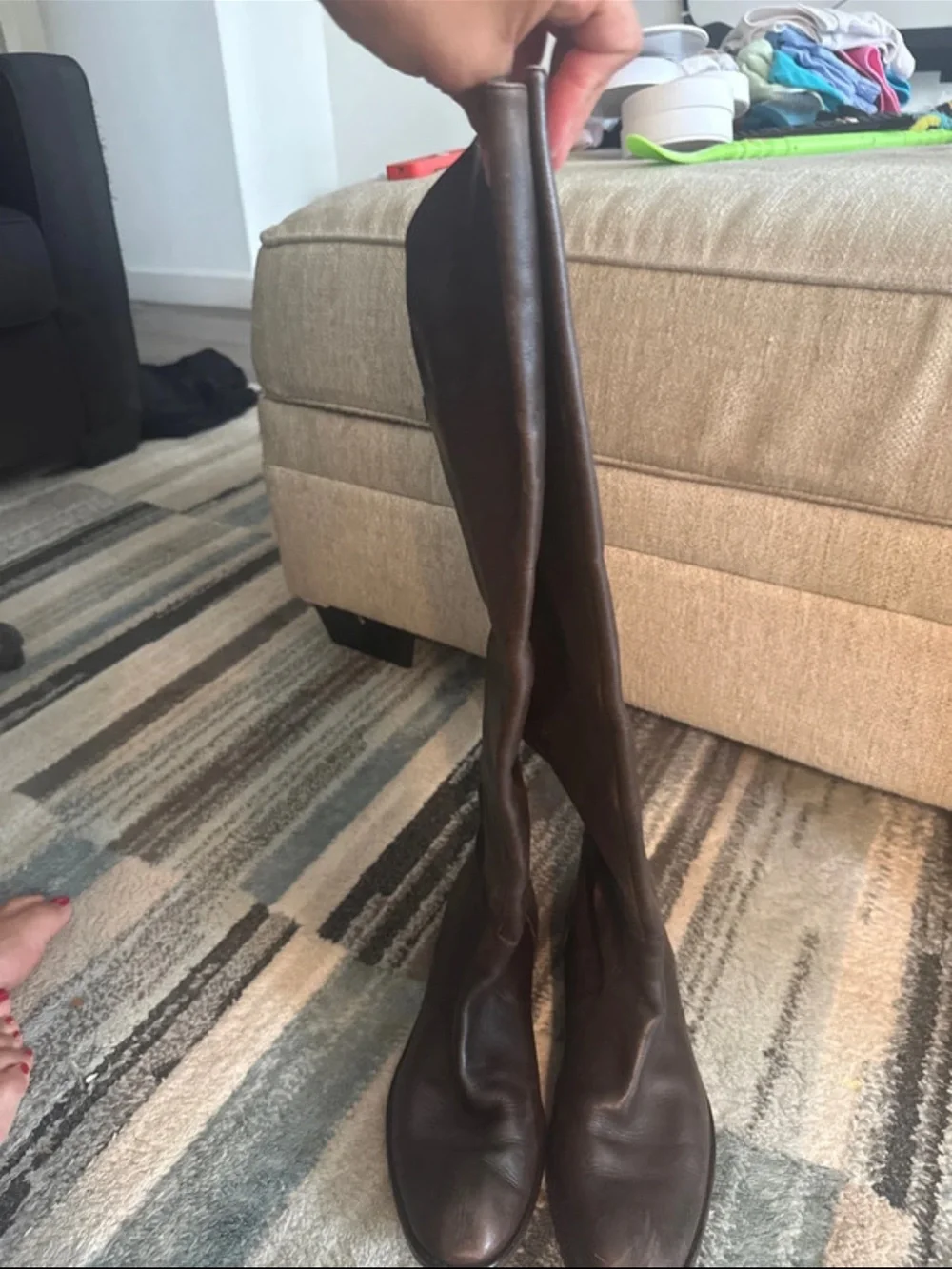 Classic Brown Leather Tall Riding Boots - COACH